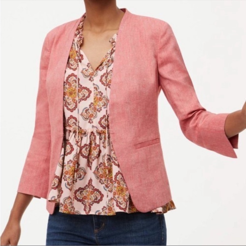 LOFT Pink Open-Front Blazer